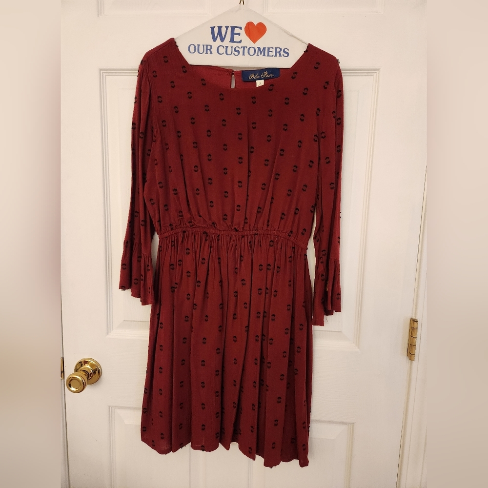 Burgundy Dress, Small, Blue Rair